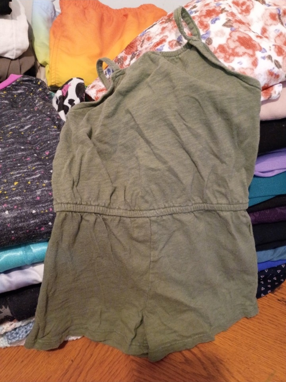 Old Navy Olive Green Cotton Romper